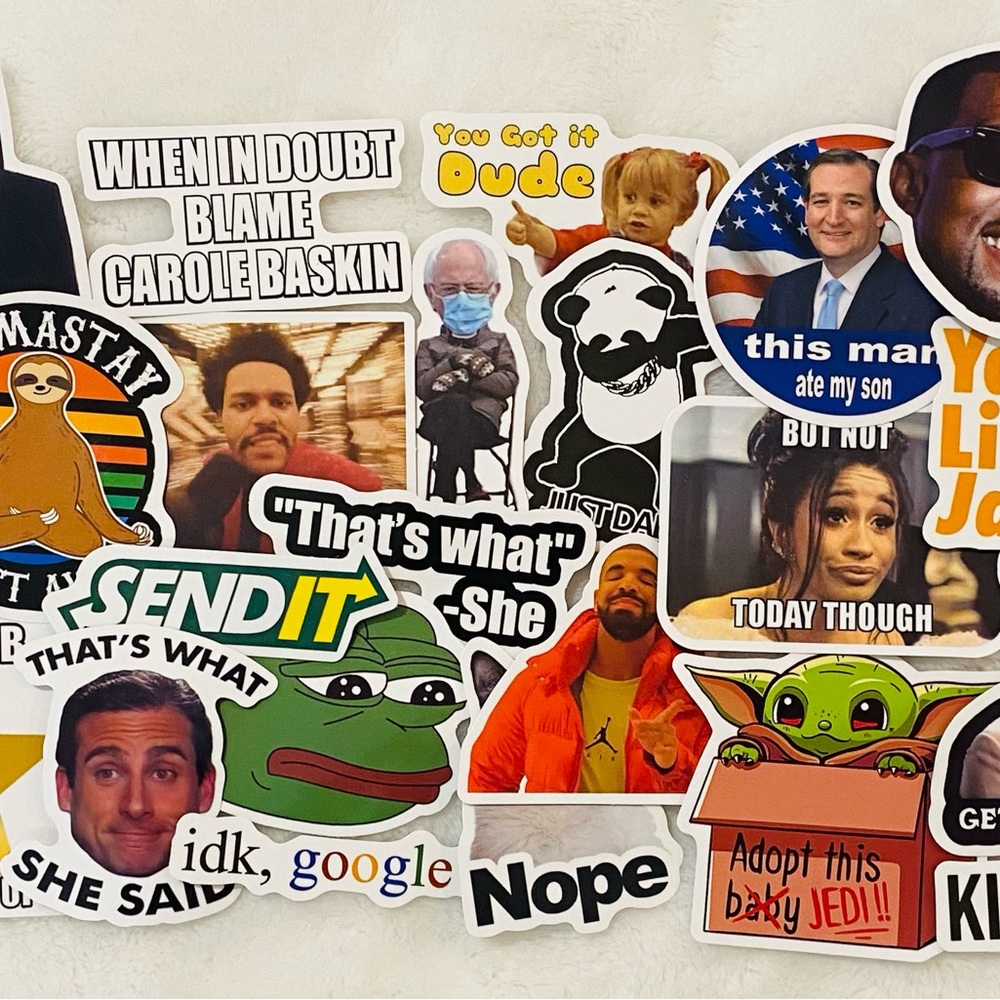🆕 10 Pack Assorted Bundle Funny Meme Stickers Waterproof 😹